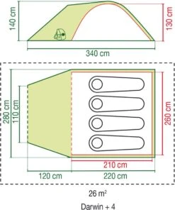 Coleman Darwin 4 Plus Koepeltent - 4-Persoons - Groen -Bo Camp Goedkope Winkel 1003x1200 1
