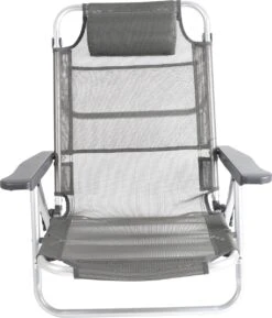Bo-Camp Beach Chair - Monaco - Aluminium - Grijs -Bo Camp Goedkope Winkel 1026x1200
