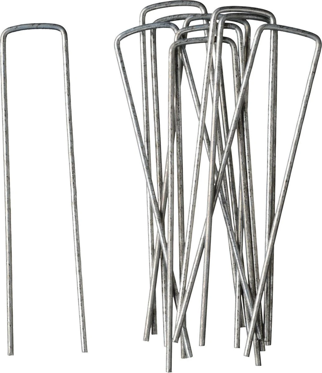 Nature - Gronddoekpennen (10 St.) - 14x3cm - Metaal 1 Nature - Gronddoekpennen (10 St.) - 14x3cm - Metaal
