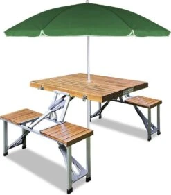 Merkloos Deuba Picknicktafel Campingtafel - Opvouwbaar Voor 4 Personen - Hout En Aluminium -Bo Camp Goedkope Winkel 1053x1200 2