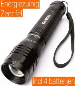 Led Zaklamp - Zeer Fel 2000 Lumen - Inclusief 4 AA Batterijen - King Mungo Zaklampen