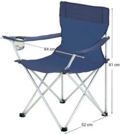 Set Van 2 Opvouwbare Campingstoelen, Klapstoelen Voor Buiten, Comfortabel, Met Armleuningen En Bekerhouders, Stabiel Frame, Draagvermogen 120 Kg - Blauw -Bo Camp Goedkope Winkel 1078x1200 1
