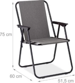 Relaxdays Campingstoel Inklapbaar Set Van 2 - Klapstoel 100 Kg - Visstoel Met Armleuningen - Grijs -Bo Camp Goedkope Winkel 1094x1200