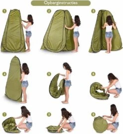 NordFalk Douchetent Pop-up 190 Cm - Camping Douche - Omkleedtent - Incl. Tentharingen En Draagtas - Groen -Bo Camp Goedkope Winkel 1098x1200 3
