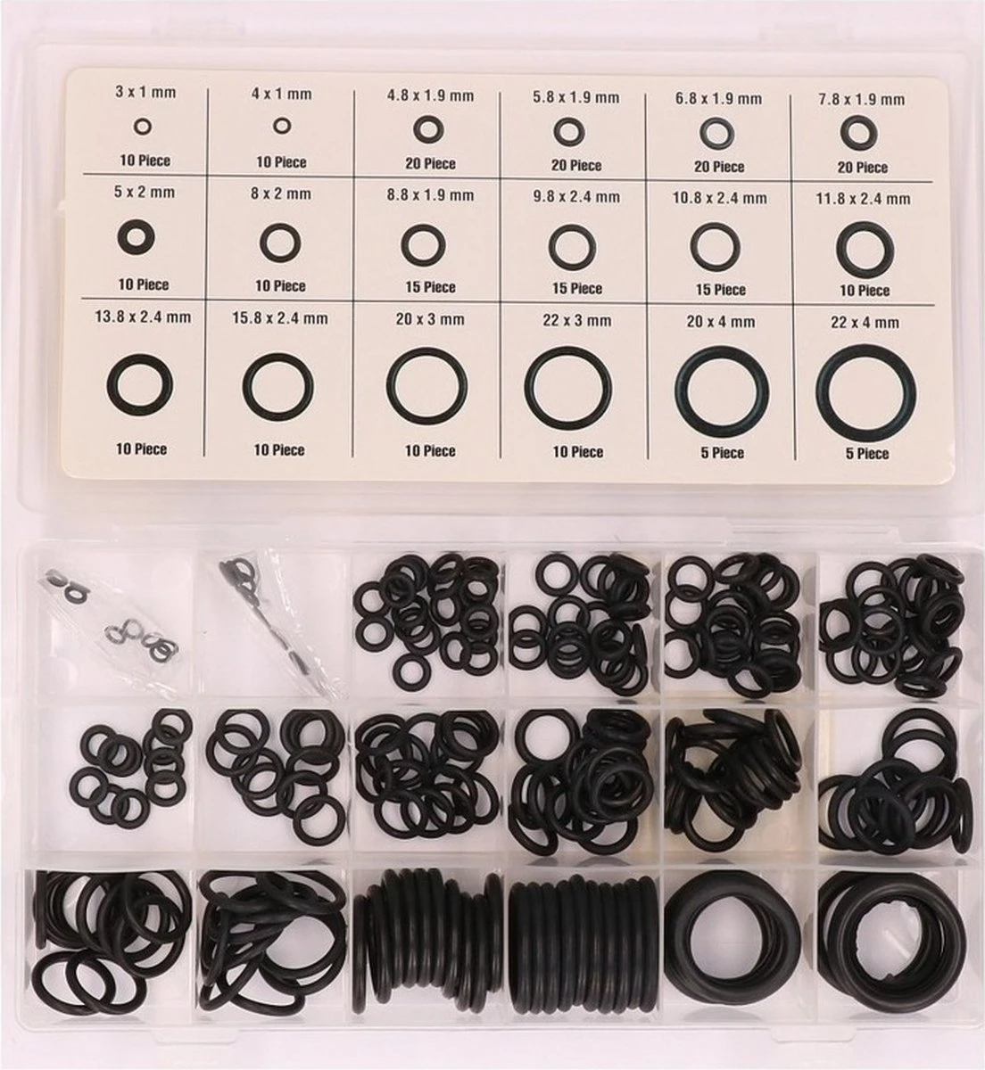 Benson O-ringen Set 450-delige Doos - Rubberen Ringetjes Set - Afsluitringetjes Set 2 Benson O-ringen Set 450-delige Doos - Rubberen Ringetjes Set - Afsluitringetjes Set - Afbeelding 2