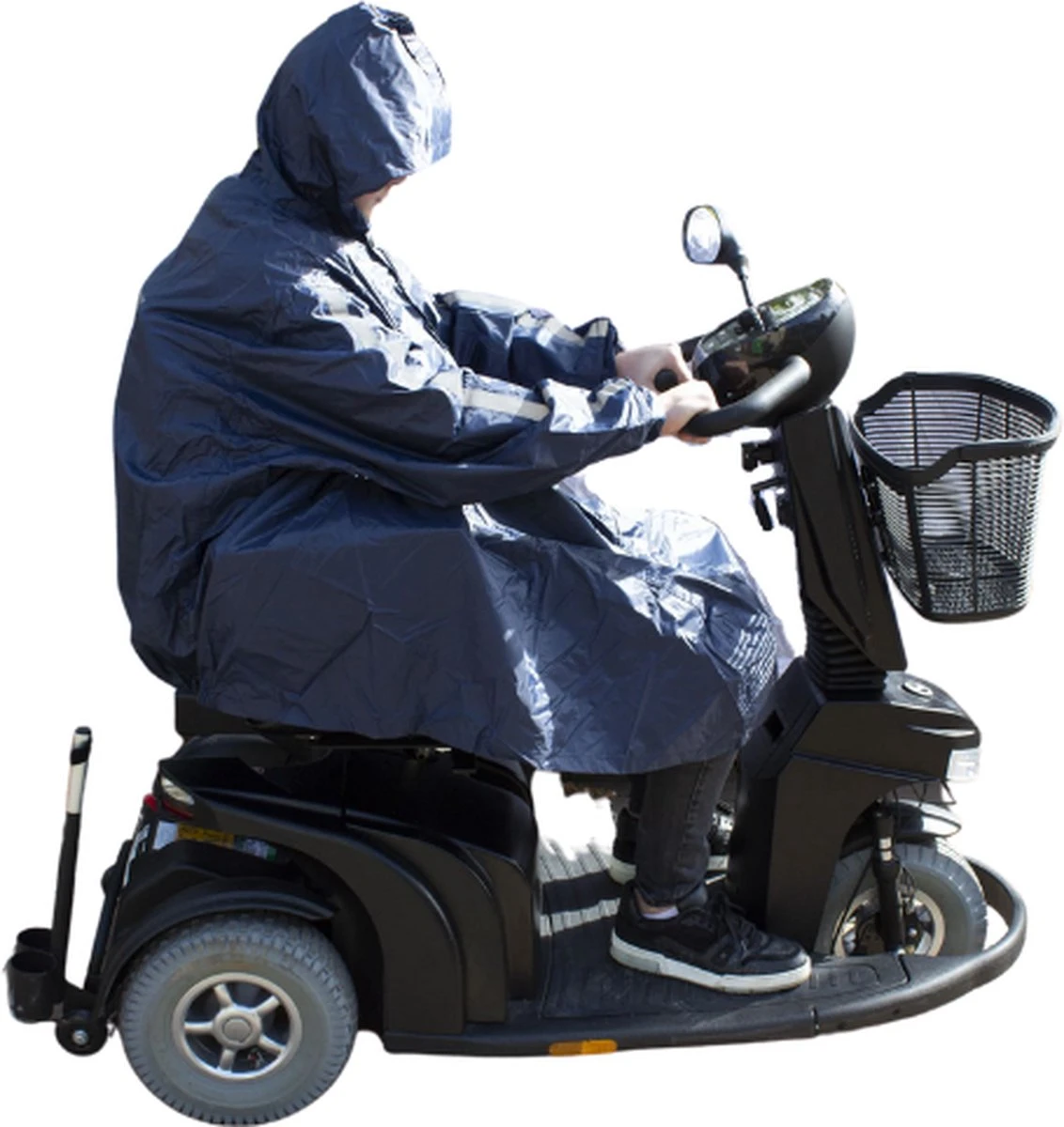 C-Line Poncho Scootmobiel - Blauw - Reflecterend 8 C-Line Poncho Scootmobiel - Blauw - Reflecterend - Afbeelding 8