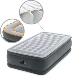 Intex Luchtbed - 1-Persoons - 99 X 191 X 46 Cm - Grijs - Met Ingebouwde Pomp, Hoeslaken Zwart En Reparatieset 13 Intex Luchtbed - 1-Persoons - 99 X 191 X 46 Cm - Grijs - Met Ingebouwde Pomp, Hoeslaken Zwart En Reparatieset -Bo Camp Goedkope Winkel 1133x1200 3