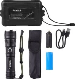 Zaklamp Led Oplaadbaar - Sterke 5000 MAh Batterij - 2000 Lumen - 5 Lichtmodi - USB - Zoom - 1 Jaar Garantie -Bo Camp Goedkope Winkel 1137x1200 3