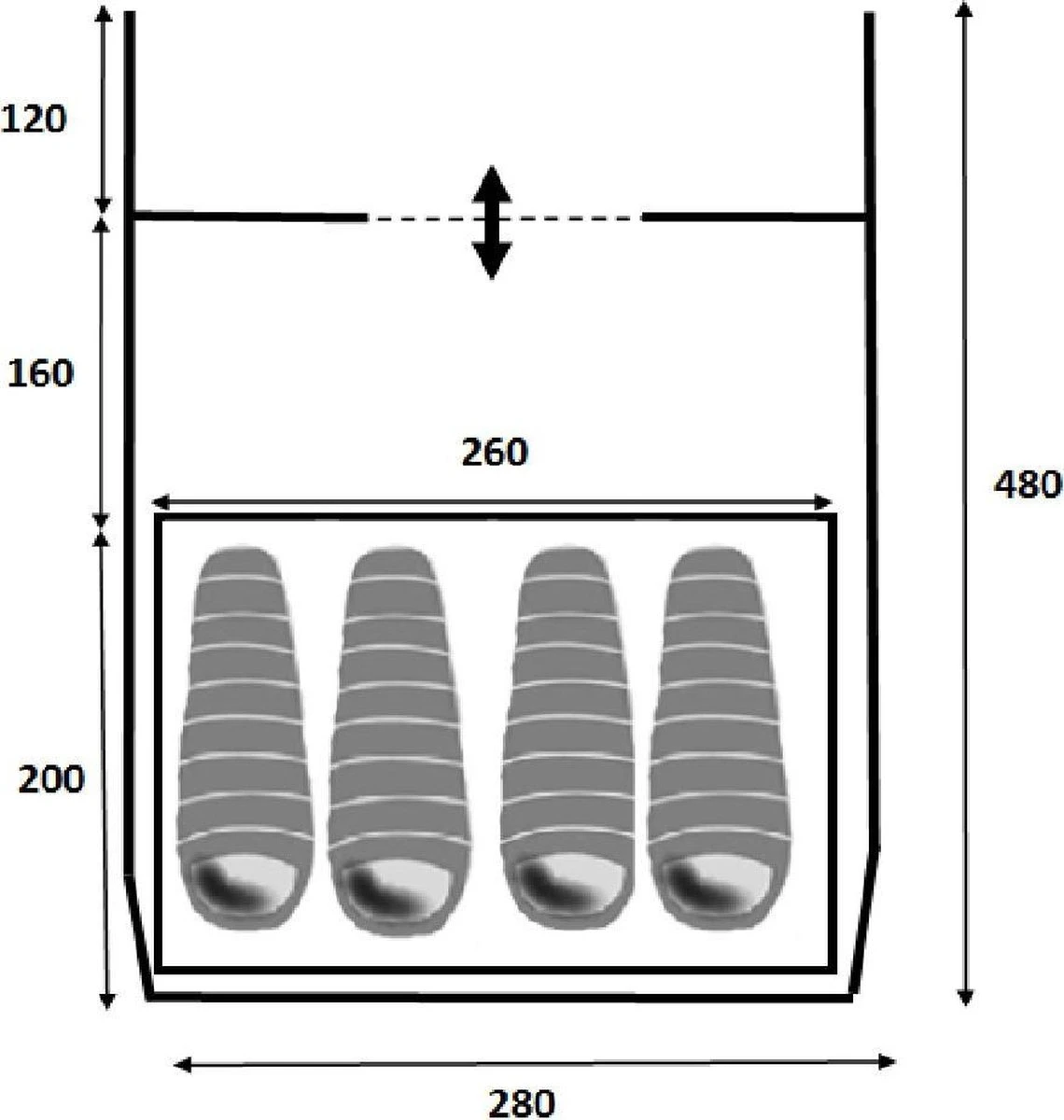 Redwood Zephyr 280 PO - Tent 4-persoons - Tunnel Tent - Grijs 7 Redwood Zephyr 280 PO - Tent 4-persoons - Tunnel Tent - Grijs - Afbeelding 7