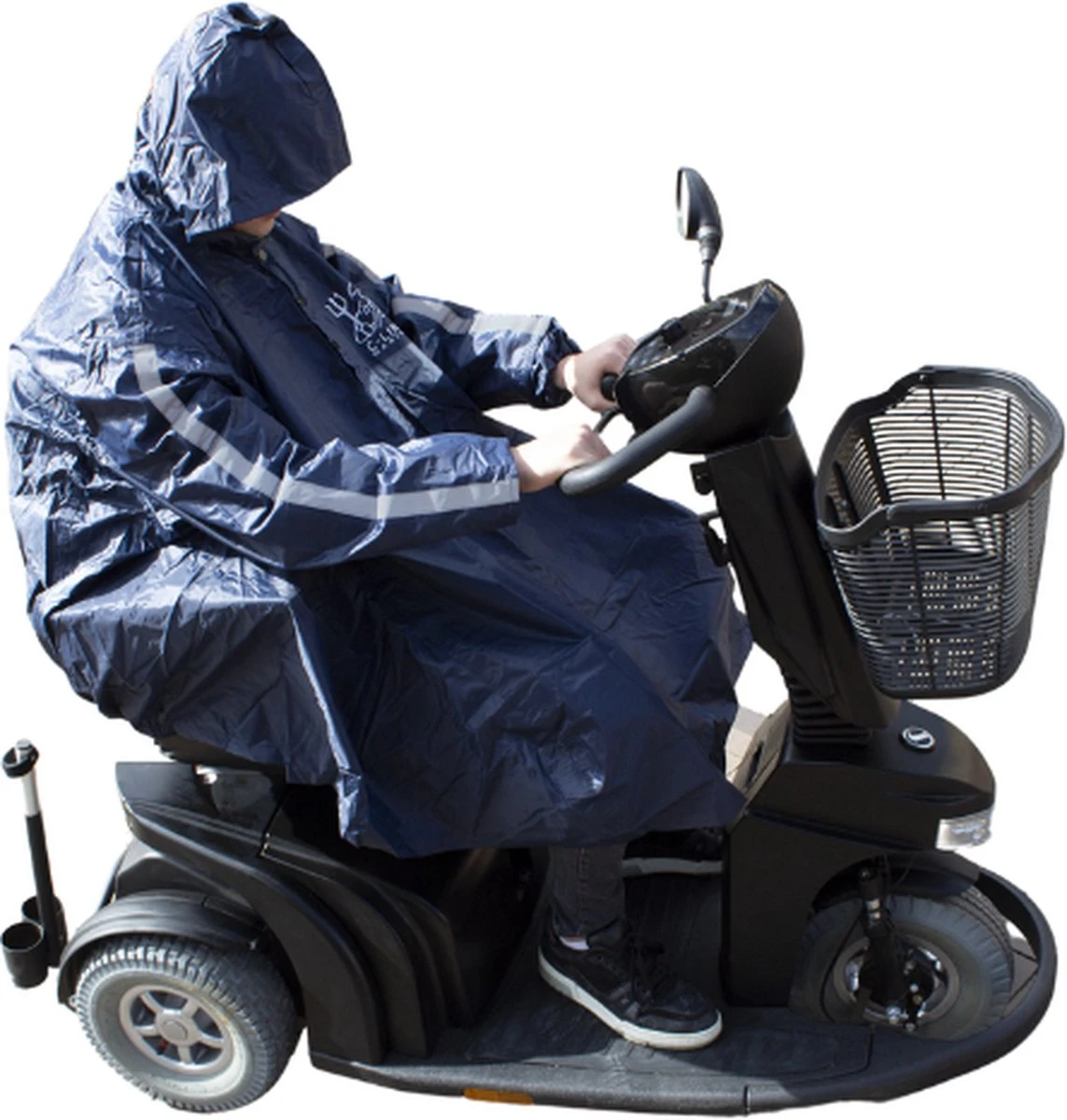 C-Line Poncho Scootmobiel - Blauw - Reflecterend 5 C-Line Poncho Scootmobiel - Blauw - Reflecterend - Afbeelding 5