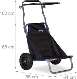 Relaxdays Strandkar Opvouwbaar - Strandstoel Met Zonnedak - Strand Stoel Op Wielen -Bo Camp Goedkope Winkel 1162x1200