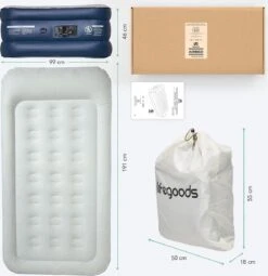 LifeGoods Luchtbed - 1 Persoons - Met Ingebouwde Pomp - Incl. Draagtas En Reparatiekit -Bo Camp Goedkope Winkel 1163x1200 2