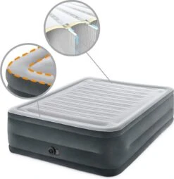 Intex Luchtbed - 2-Persoons - 152 X 203 X 33 Cm - Grijs - Met Ingebouwde Pomp, Hoeslaken Antraciet En Reparatieset -Bo Camp Goedkope Winkel 1166x1200 5