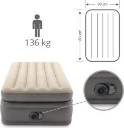 Intex Prime Comfort - Luchtbed - 1-Persoons - 99x191x51 Cm (BxLxH) - Grijs - Met Ingebouwde Motorpomp 14 Intex Prime Comfort - Luchtbed - 1-Persoons - 99x191x51 Cm (BxLxH) - Grijs - Met Ingebouwde Motorpomp -Bo Camp Goedkope Winkel 1167x1200 2