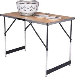 Kamyra® Campingtafel Inklapbaar - Kampeertafel, Partytafel - Opvouwbaar, Lichtgewicht & In Hoogte Verstelbaar - Aluminium/Hout -Bo Camp Goedkope Winkel 1169x1200