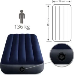 Intex Luchtbedset Intex Luchtbed - 1-Persoons - 76 X 191 X 25 Cm - Blauw + Intex Elektrische Pomp - 650 Liter/min + Hoeslaken Wit + Reparatieset -Bo Camp Goedkope Winkel 1175x1200 8