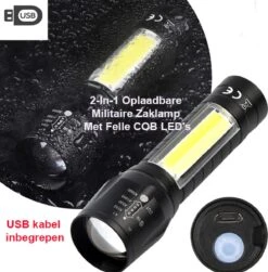 2-Stuks USB Oplaadbare Militaire Tactical Led Zaklamp Duo COB Li-ion 5W 6 2-Stuks USB Oplaadbare Militaire Tactical Led Zaklamp Duo COB Li-ion 5W -Bo Camp Goedkope Winkel 1183x1200 5