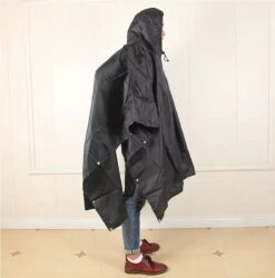Regenponcho / Fietsponcho Herbruikbaar Voor Volwassenen ( Dames En Heren ) - 200x110cm - 100% Ripstop Polyester - Zwart 14 Regenponcho / Fietsponcho Herbruikbaar Voor Volwassenen ( Dames En Heren ) - 200x110cm - 100% Ripstop Polyester - Zwart -Bo Camp Goedkope Winkel 1186x1200 4