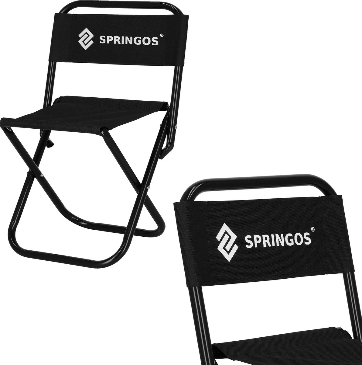 Springos Campingstoel | Kampeerstoel | Vouwstoel | Klapstoel | Zwart 8 Springos Campingstoel | Kampeerstoel | Vouwstoel | Klapstoel | Zwart - Afbeelding 8