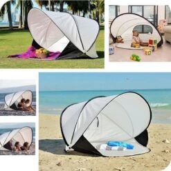 Deryan Luxe Pop Up Strandtent XXL - Anti-UV 50+ - Cream -Bo Camp Goedkope Winkel 1196x1200 2