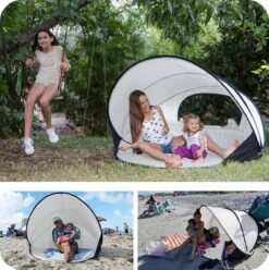 Deryan Luxe Pop Up Strandtent XXL - Anti-UV 50+ - Cream -Bo Camp Goedkope Winkel 1196x1200 4