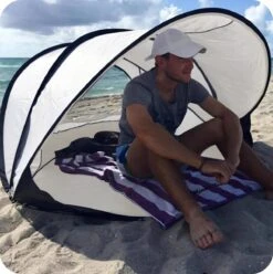 Deryan Luxe Pop Up Strandtent XXL - Anti-UV 50+ - Cream -Bo Camp Goedkope Winkel 1196x1200 6