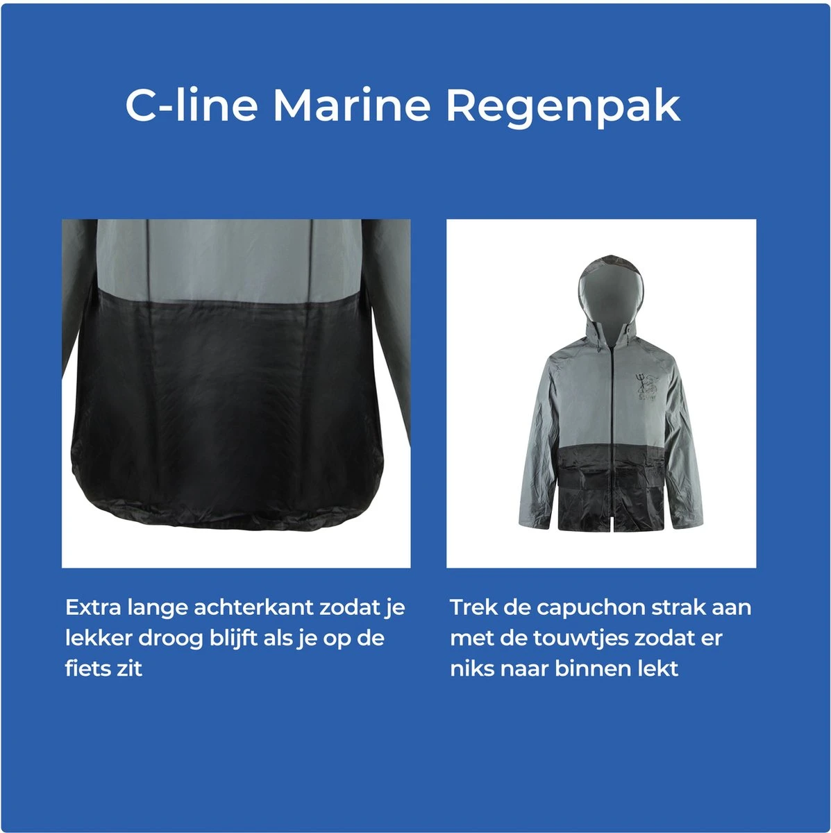 C-Line Regenpak Met Capuchon - Reflecterende Jas - Nieuw Model - Volwassen Maat M 10 C-Line Regenpak Met Capuchon - Reflecterende Jas - Nieuw Model - Volwassen Maat M - Afbeelding 10