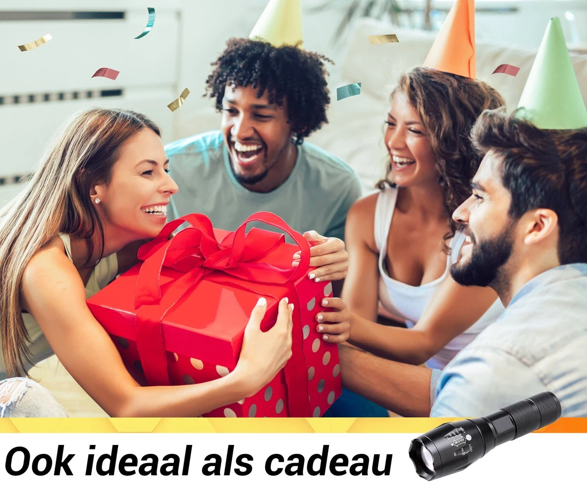 TIGIOO Zaklamp LED Oplaadbaar - 2 PACK - Incl. Oplader & Batterij & Koffertje - Zaklamp Militaire 9 TIGIOO Zaklamp LED Oplaadbaar - 2 PACK - Incl. Oplader & Batterij & Koffertje - Zaklamp Militaire - Afbeelding 9