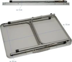 Alu Campingtafel 70x55cm - Inklapbbar Kampeertafel - Picknicktafel Licht Vouwtafel Klaptafel Grijs -Bo Camp Goedkope Winkel 1200x1026