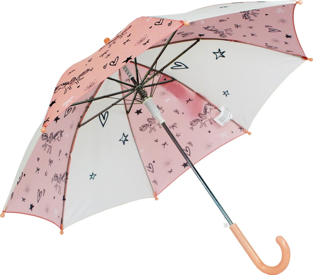 Kidzroom Fearless & Cuddle Paraplu - Peach - Unicorn 7 Kidzroom Fearless & Cuddle Paraplu - Peach - Unicorn - Afbeelding 7