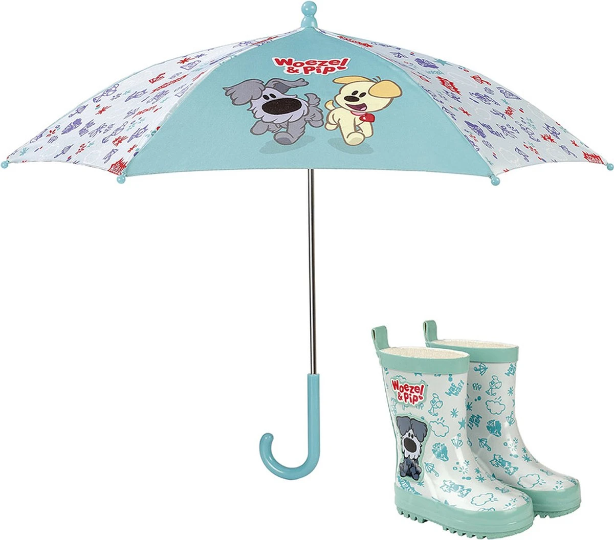 Bambolino Toys - Woezel & Pip Paraplu - Kinderparaplu - Variant Groen 2 Bambolino Toys - Woezel & Pip Paraplu - Kinderparaplu - Variant Groen - Afbeelding 2