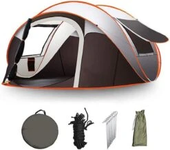 Fly Lab Luxe Pop Up Tent - Kampeer Tent - Grijs/Oranje - 4 Persoons 19 Fly Lab Luxe Pop Up Tent - Kampeer Tent - Grijs/Oranje - 4 Persoons -Bo Camp Goedkope Winkel 1200x1059 1