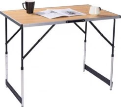 Kamyra® Campingtafel Inklapbaar - Kampeertafel, Partytafel - Opvouwbaar, Lichtgewicht & In Hoogte Verstelbaar - Aluminium/Hout -Bo Camp Goedkope Winkel 1200x1066