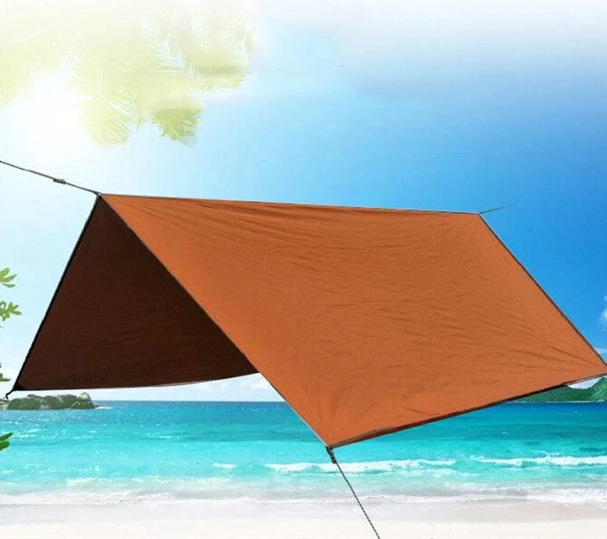 Merkloos TDR - Outdoor Draagbaar Zonnescherm Met Opbergtas - Waterdicht-SPF - Tarps Voor Kamperen300 * 300cm - 3-4Personen - Orange 2 Merkloos TDR - Outdoor Draagbaar Zonnescherm Met Opbergtas - Waterdicht-SPF - Tarps Voor Kamperen300 * 300cm - 3-4Personen - Orange - Afbeelding 2