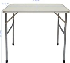 Alu Campingtafel 70x55cm - Inklapbbar Kampeertafel - Picknicktafel Licht Vouwtafel Klaptafel Grijs -Bo Camp Goedkope Winkel 1200x1072