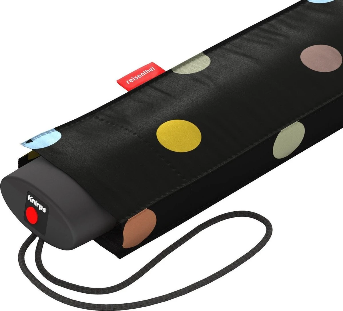Reisenthel Umbrella Pocket Mini Opvouwbare Mini Paraplu - ø 97 Cm - Dots Zwart 3 Reisenthel Umbrella Pocket Mini Opvouwbare Mini Paraplu - ø 97 Cm - Dots Zwart - Afbeelding 3