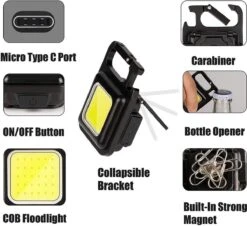 Zaklamp - Multifunctioneel - Mini - Zeer Fel - Handig - Sleutelhanger - 400 Lumen - Flashlight - Cadeau - Opener -Bo Camp Goedkope Winkel 1200x1096 3