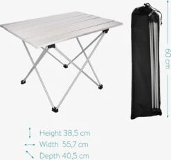 Navaris Campingtafel - Inklapbaar Campingtafeltje Van Aluminium - Opvouwbare Tafel Inclusief Draagtas - Picknicktafel - Zilver -Bo Camp Goedkope Winkel 1200x1120 1