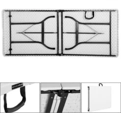 Casaria Tuintafel Opvouwbaar – Met Draaggreep 220x70 Cm – Wit -Bo Camp Goedkope Winkel 1200x1121 1