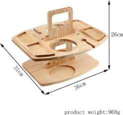 Merkloos Houten Outdoor Wijntafel Draagbare Houten Picknicktafel Mini Campingtafels Met Wijnglas Houder Voor Tuin Outdoor Camping Picknick Strand - Plataan Hout - Wijn -Bo Camp Goedkope Winkel 1200x1122 1