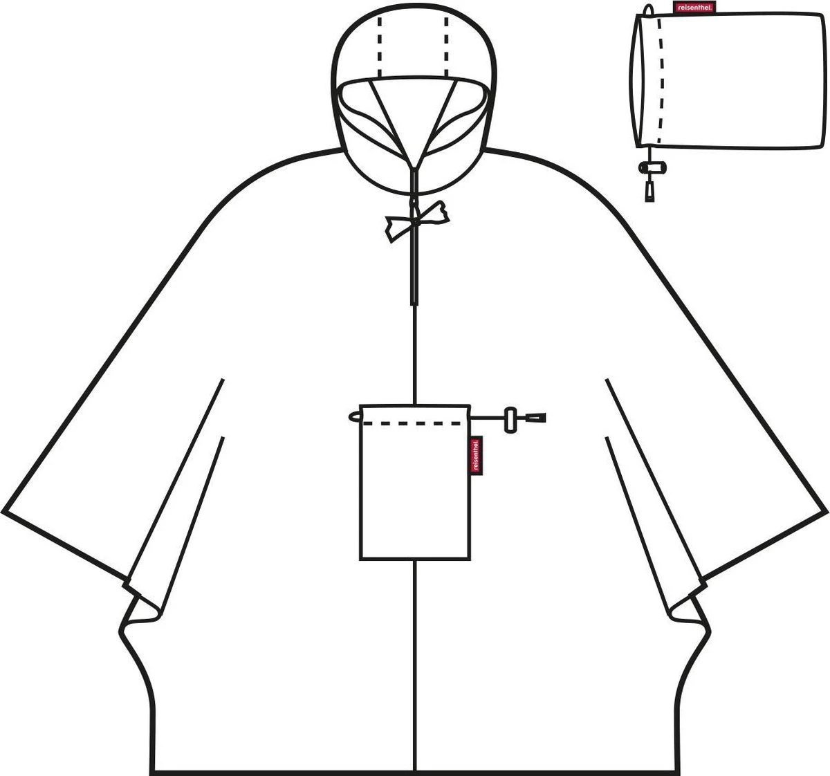 Reisenthel Mini Maxi Poncho Regenponcho - Opvouwbaar - Signature Navy Blauw 2 Reisenthel Mini Maxi Poncho Regenponcho - Opvouwbaar - Signature Navy Blauw - Afbeelding 2