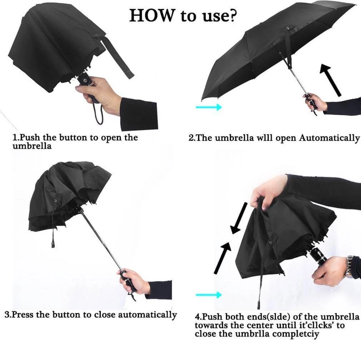IBright Storm Paraplu - Paraplu - Extra Sterk - Opvouwbaar - Automatisch Uitklapbaar - Ø 105 - Inclusief Beschermhoes 5 IBright Storm Paraplu - Paraplu - Extra Sterk - Opvouwbaar - Automatisch Uitklapbaar - Ø 105 - Inclusief Beschermhoes - Afbeelding 5