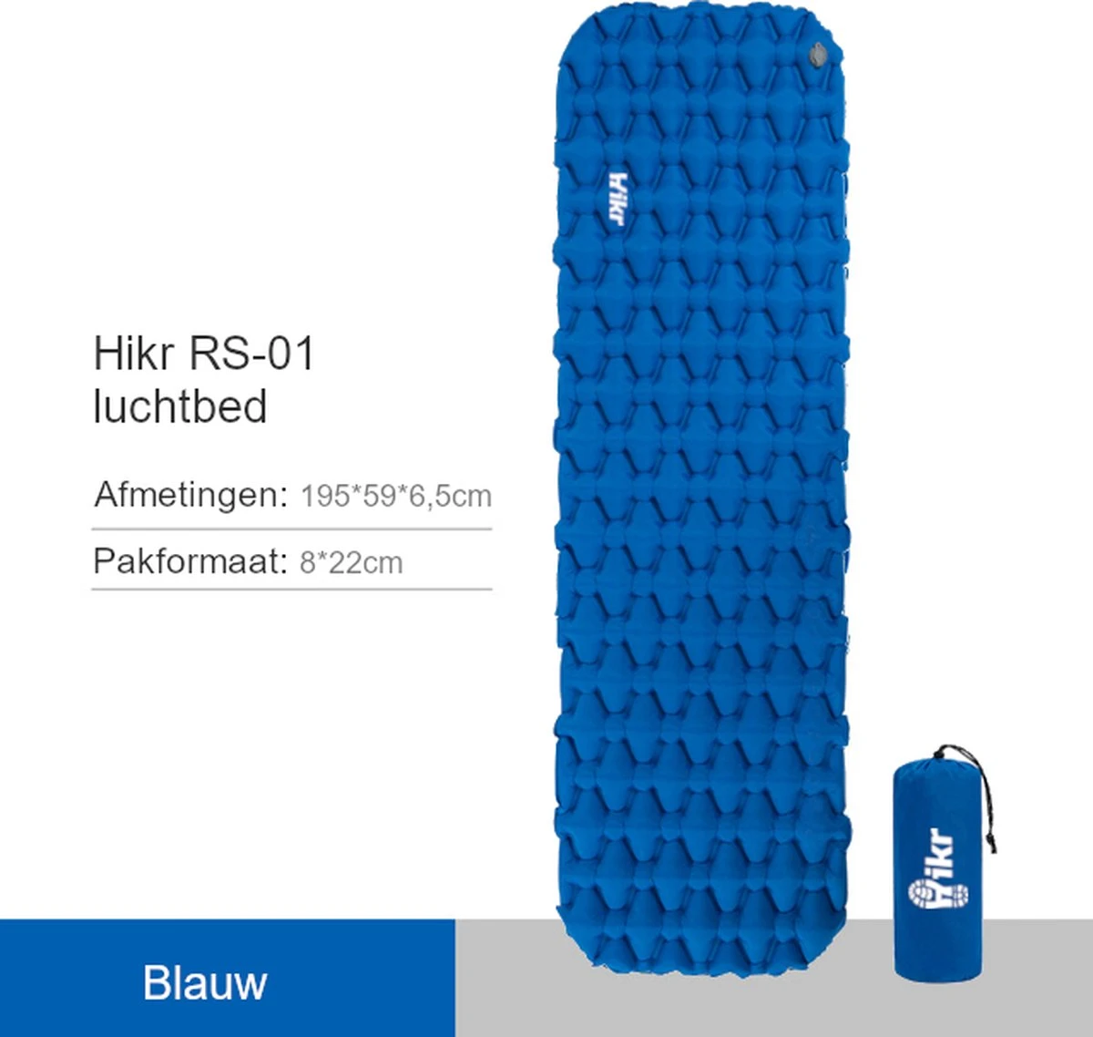 Hikr® Luchtbed - Slaapmat - Opblaasbaar Matras - Lichtgewicht - Outdoor - Camping - Hiking & Wandelen 8 Hikr® Luchtbed - Slaapmat - Opblaasbaar Matras - Lichtgewicht - Outdoor - Camping - Hiking & Wandelen - Afbeelding 8