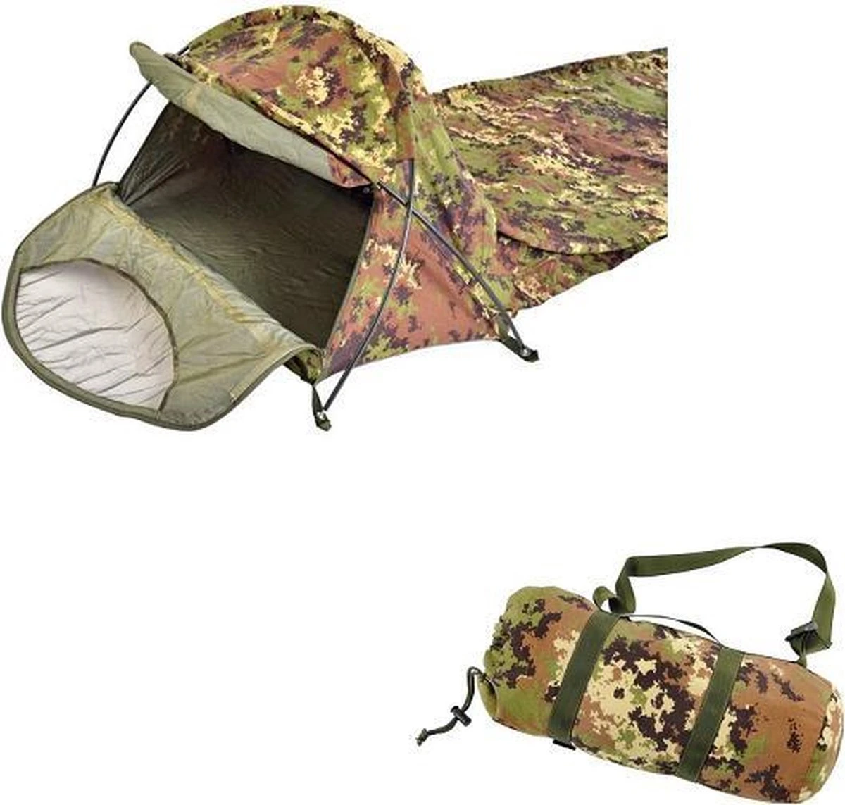 Defcon 5 Tent Bivi Bivvy Bag 1700 Gram - Groen - 1 Persoons 2 Defcon 5 Tent Bivi Bivvy Bag 1700 Gram - Groen - 1 Persoons - Afbeelding 2