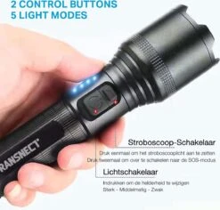 Zaklamp LED Oplaadbaar - 2000 Lumen - Inclusief 18650 En Batterijen Kabel - USB Oplaadbaar - Waterdicht - Voor Camping, Fishing, Emergency -Bo Camp Goedkope Winkel 1200x1148 8