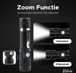 Rebela | Zaklamp Led Oplaadbaar | Flashlight Rechargeable | Waterproof Military Flashlight | Zaklamp 1200 Lumen | Inzoombaar | Oplaadbaar | Inclusief 1 Stuk Oplaadbare Batterij 18650 | Zwart 10 Rebela | Zaklamp Led Oplaadbaar | Flashlight Rechargeable | Waterproof Military Flashlight | Zaklamp 1200 Lumen | Inzoombaar | Oplaadbaar | Inclusief 1 Stuk Oplaadbare Batterij 18650 | Zwart -Bo Camp Goedkope Winkel 1200x1148 9