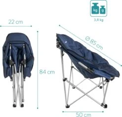 Navaris Klapstoel Met Draagtas - Campingstoel - Draagbare Stoel Voor Kamperen, Festivals En Vissen - Strandstoel - Inklapbaar - Donkerblauw -Bo Camp Goedkope Winkel 1200x1150 3