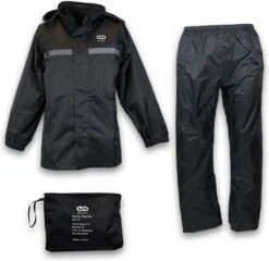 Infinity Goods Regenpak - Dames & Heren - Maat XL - Waterdicht & Ademend - Reflecterend - Zwart