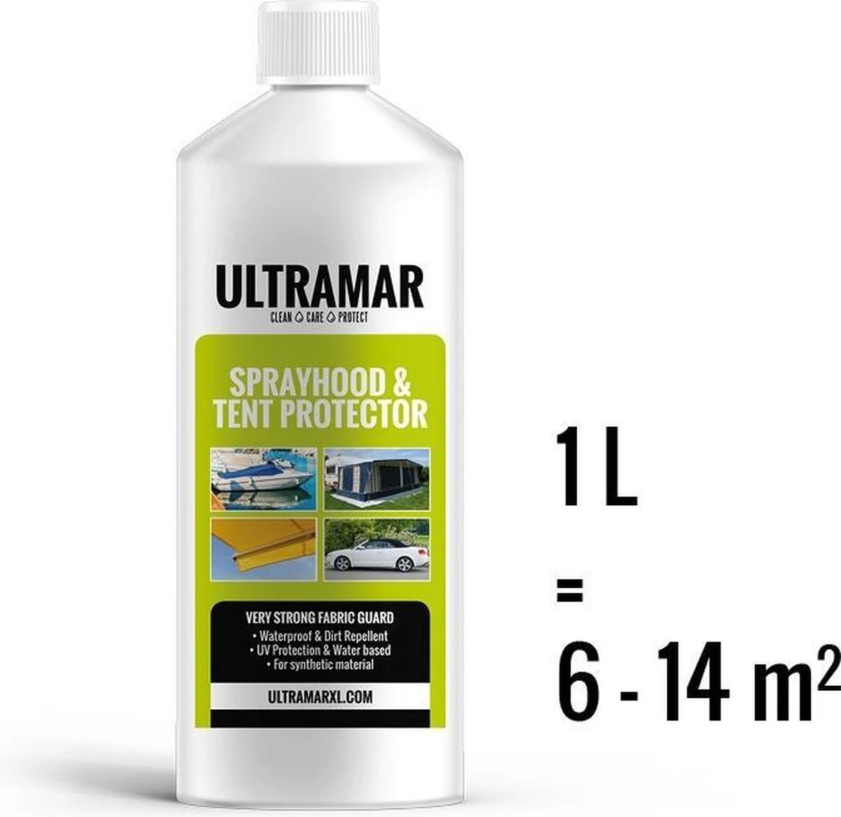 Ultramar - Sprayhood & Tent Protector 1L - Impregneermiddel Voor Bootkap, Tent, Cabriodak - Maakt Waterdicht En Geeft Extra Bescherming 6 Ultramar - Sprayhood & Tent Protector 1L - Impregneermiddel Voor Bootkap, Tent, Cabriodak - Maakt Waterdicht En Geeft Extra Bescherming - Afbeelding 6