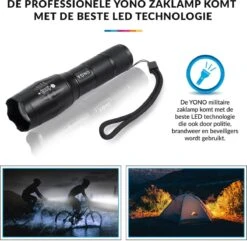 YONO Militaire Zaklamp LED Oplaadbaar - Inclusief Batterij En Oplader – Waterbestendige Zaklantaarn -Bo Camp Goedkope Winkel 1200x1169 7